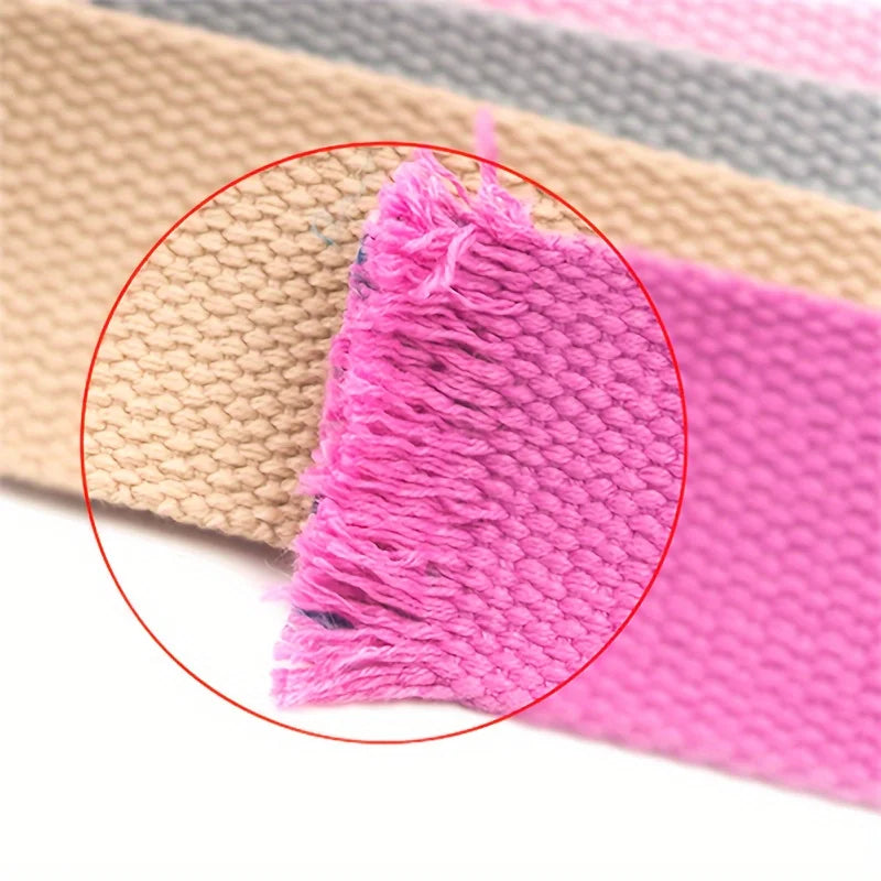 Wide Cotton Canvas Webbing Strap - Vibrant Multi-Color Durable Ribbon for DIY Crafts, Dog Harnesses, Belt Bags, Wallet Making Qme