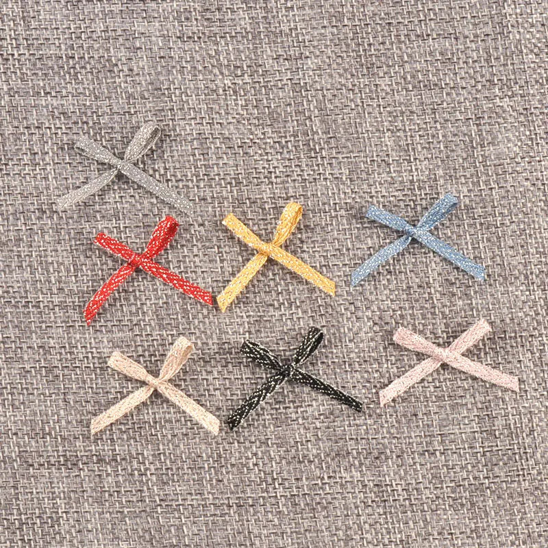 30pcs 2.4-4.5cm bowknot Shape Christmas Style Appliques For DIY Clothing Hat Home Decorative Accessories Holiday Supplies Qme 5-3.1x2.4cm