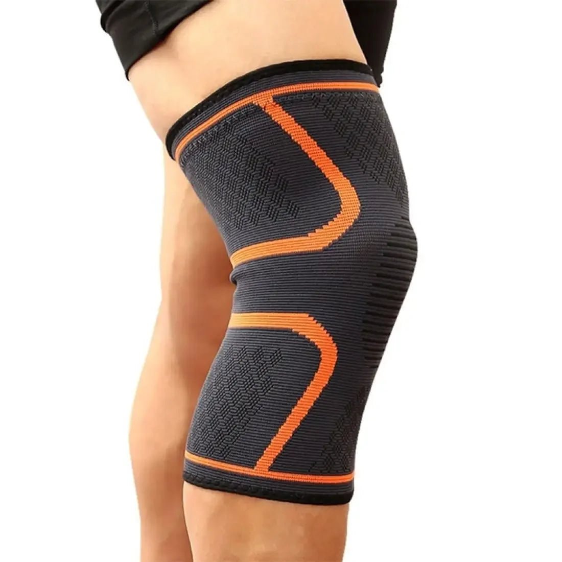 1pair Nylon Elastic Sports Knee Pads Breathable Knee Support Brace Running Fitness Hiking Cycling Leg Protector Size: XL Qme orange