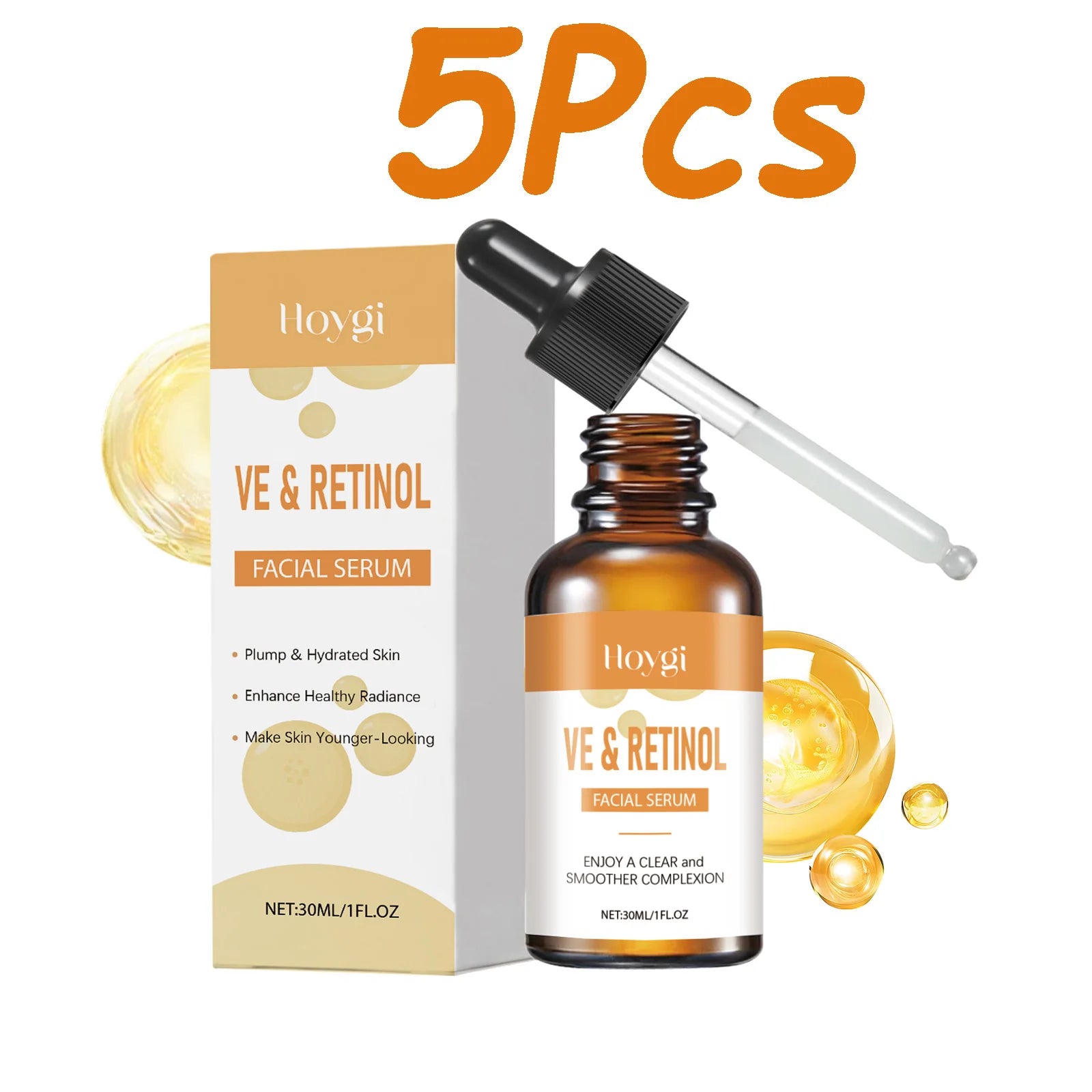VE Retinol Facial Essence Moisturizing Nourishing Firming Lift Oil Balance Brighten Skin Tone Minimize Pores Smooth Skin Serum Qme 5 x 30ml Boxed