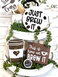 5pcs Classic Wooden Coffee Tray - Perfect Home, Bar And Cafe Decor Gift, Contemporary Layered Design Wood Decor Qme L