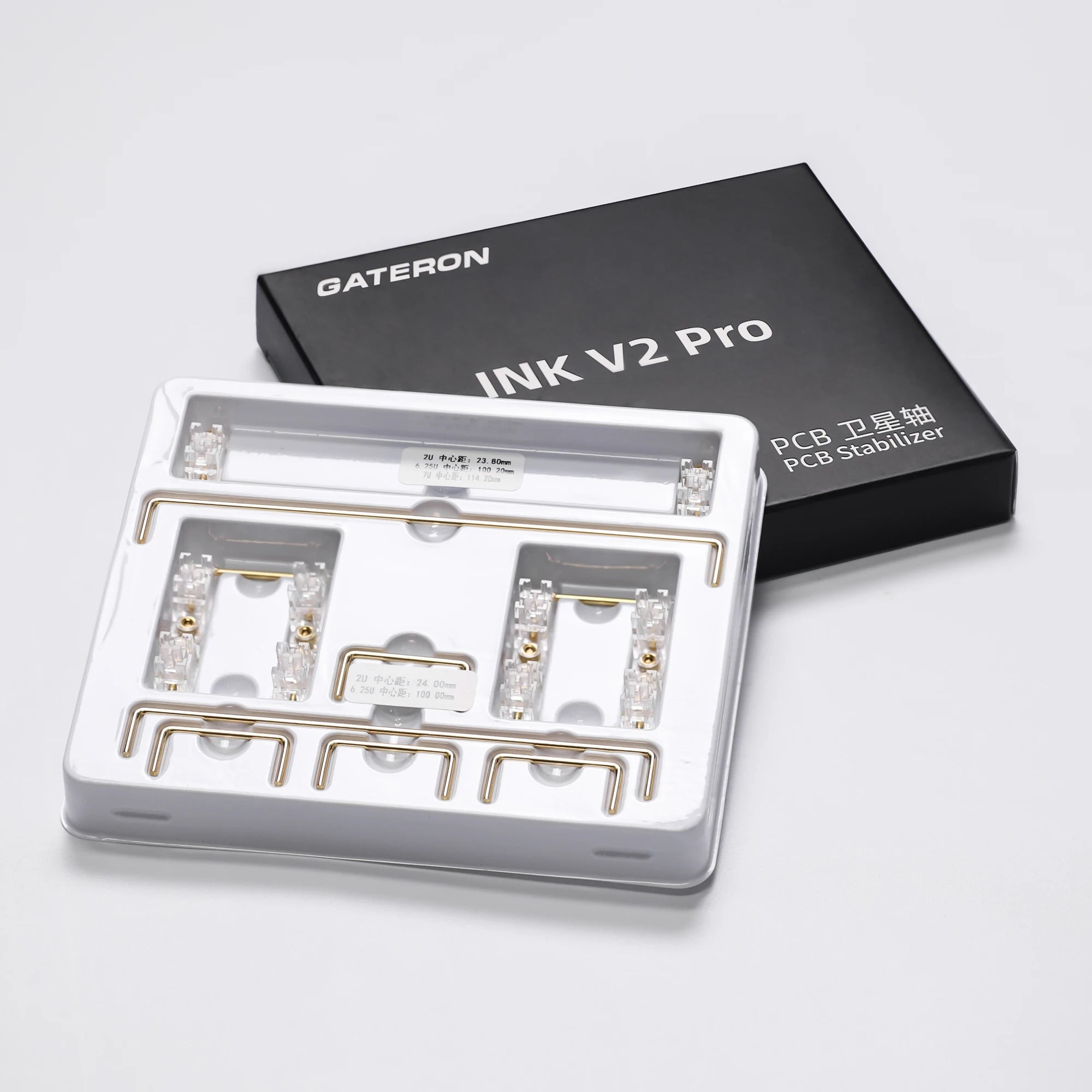 Gateron Ink V2 Pro PCB Stabilizer Black White Transparent Screw Type Stablizer 7U 6.25U 2U Custom Mechanical keyboard Stabilizer Qme White Translucent