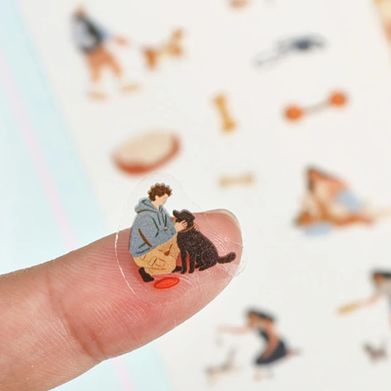 Daily Life Character Scene PET Tape, Minimalist Healing Multi-element Decor for Journals and Diaries, Perfect for DIY Creators Qme