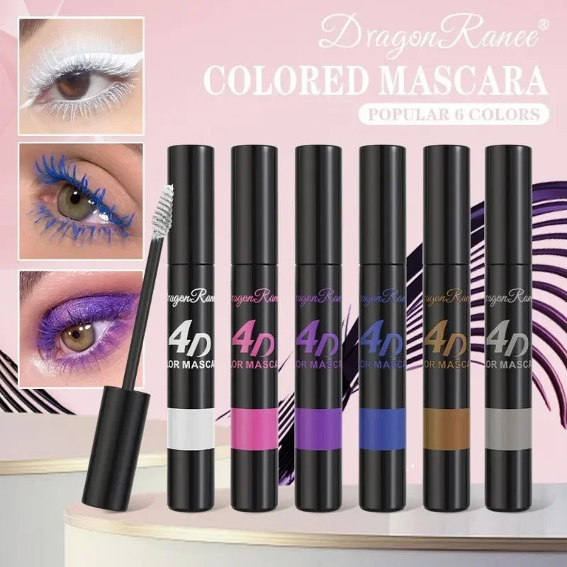 Colored Mascara Makeup 4D Silky Natural Long Eyelashes Mascara Waterproof Long-lasting Extension Thick Lasting Curling Mascara Qme