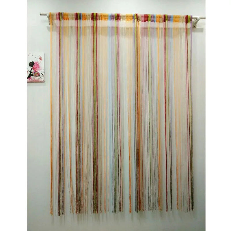 100x200cm String Curtain Multi-Color Wall Panel Fringe Window Room Divider Tassel Screen for Home Door Curtain Decor Qme