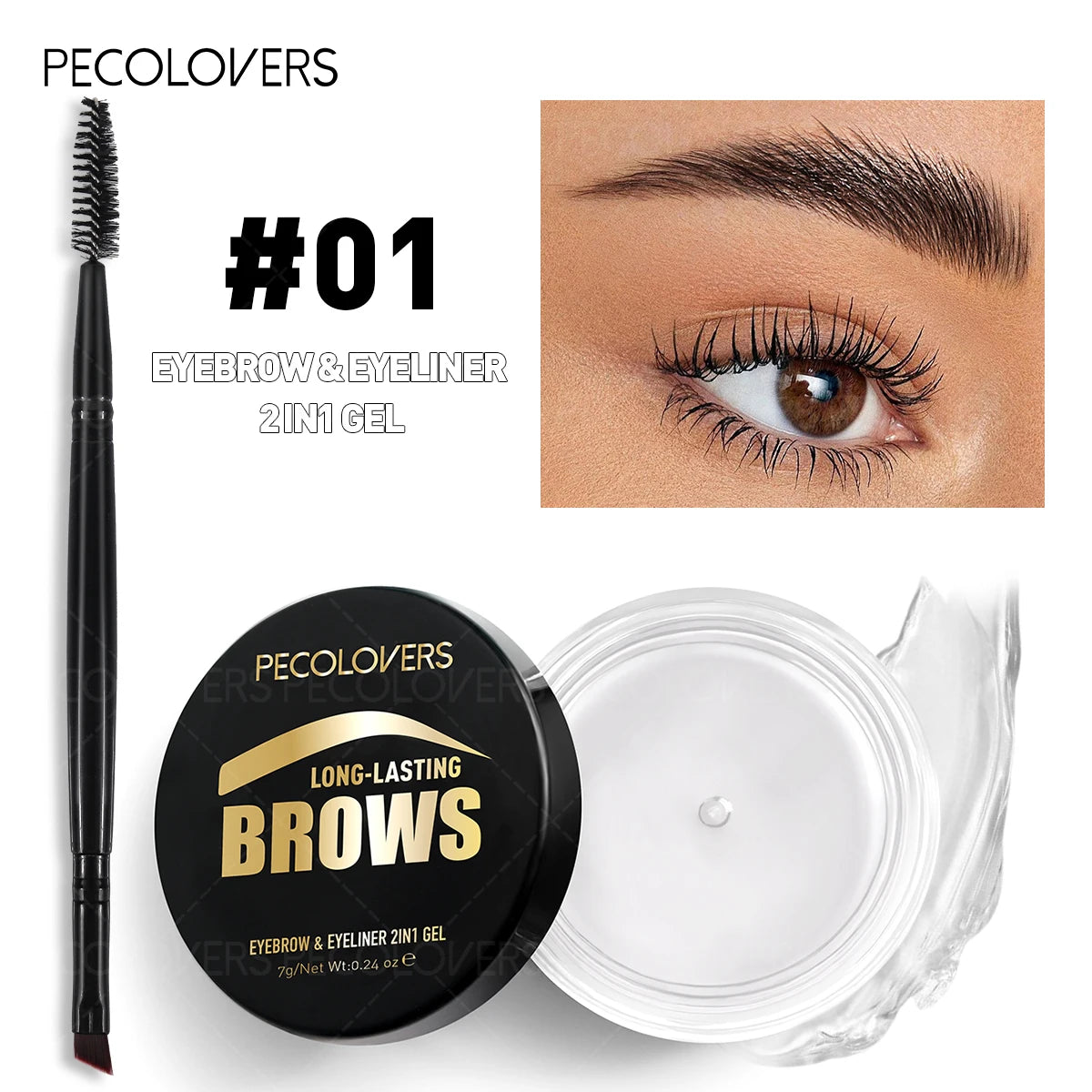 1 Brow Eyeliner Gel Soft Brush Long-lasting Eyebrow Powder Easy Qme 01