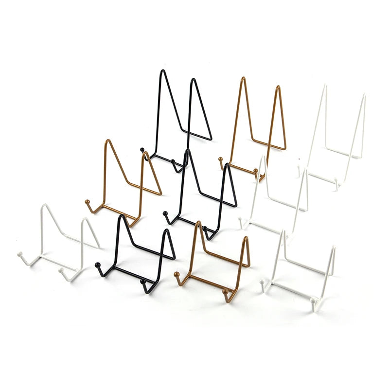 Iron Art Magazine Display Stand Dish Rack Picture Frame Photo Book Pedestal Holder Storage Ornaments Tabletop Art Qme