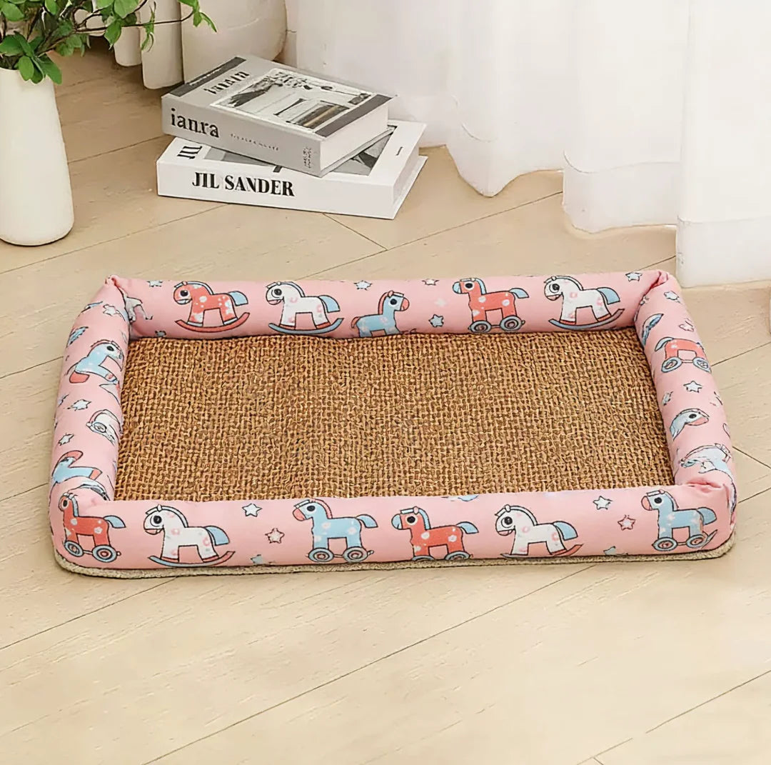 Dog And Cat Ice Cushion Summer Small And Medium Cat Sofa Cool Wear Pads Pet Bed Comfortable Wear-Resistant Pads Pet Supplies Qme pink 90X70cm