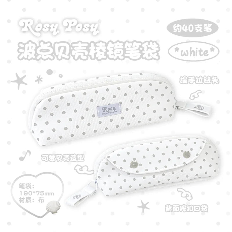Large Capacity Double Layer Pencil Case for Students - Pen Bag Pouch Holder Box for Office Stationery Back to School Supplies Qme white