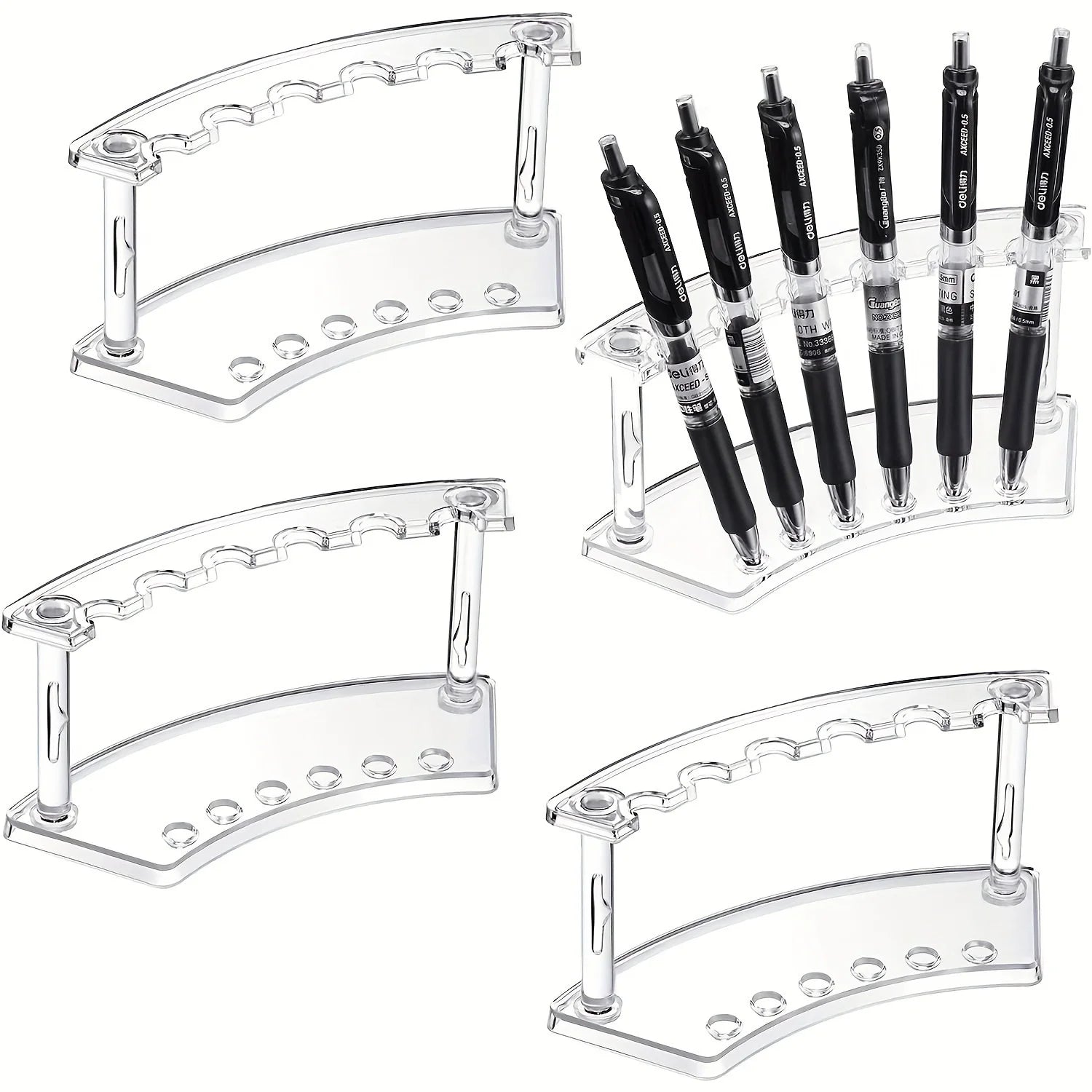 1pc or 2pcs 6-Slot Plastic Pen and Makeup Brush Holder for Home and Office Organization Qme