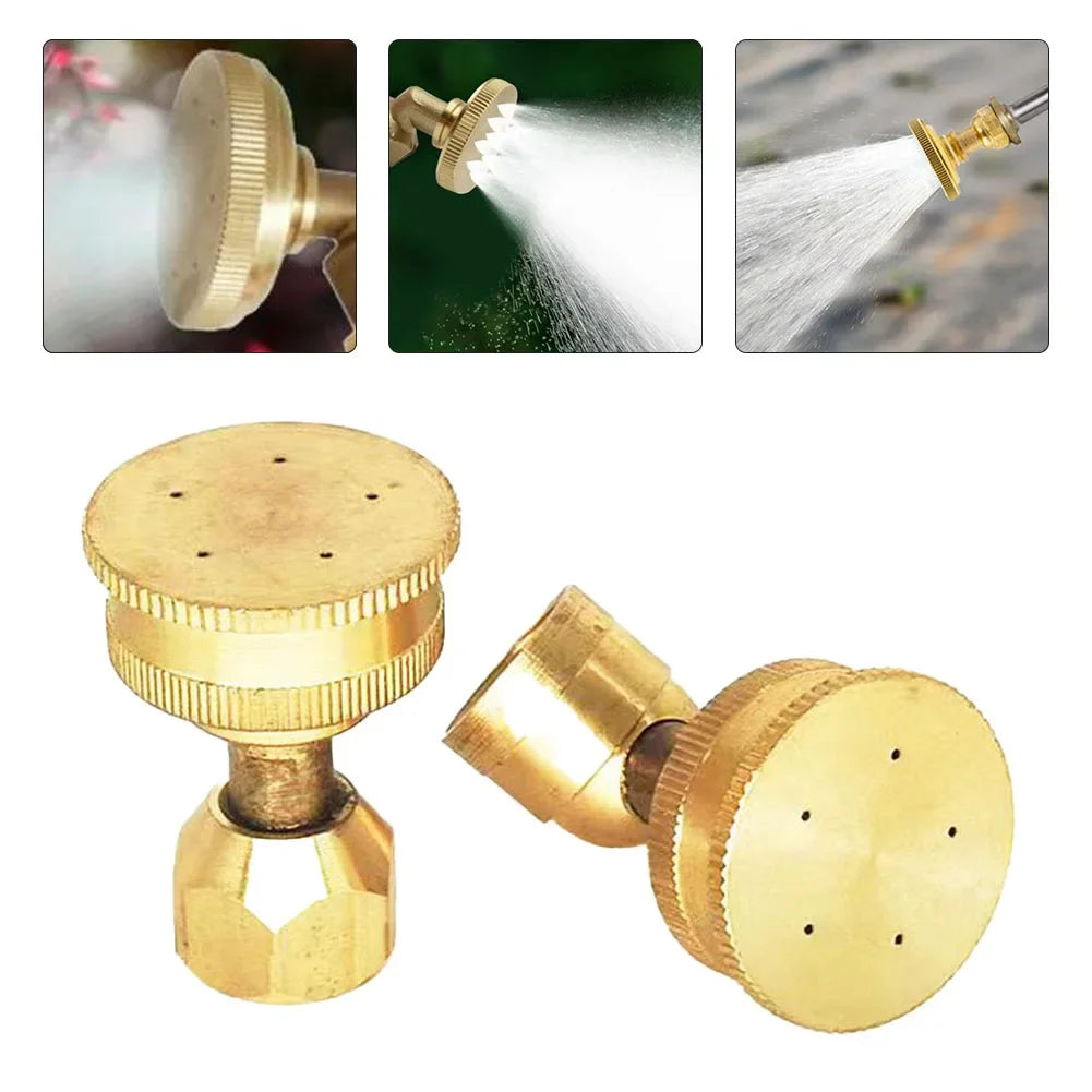 Garden Sprinkler Adjustable 5Hole Brass Sprayer Nozzle M14 Atomizing Spray Fitting Hose Fitting Straight Curved Nozzle Qme