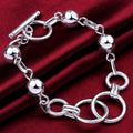 Hot New 925 Sterling Silver Bracelets Women Wild Creative Circle Beads Chain Fashion Lady Wedding Party Christmas Gifts Jewelry Qme 20cm 8inches