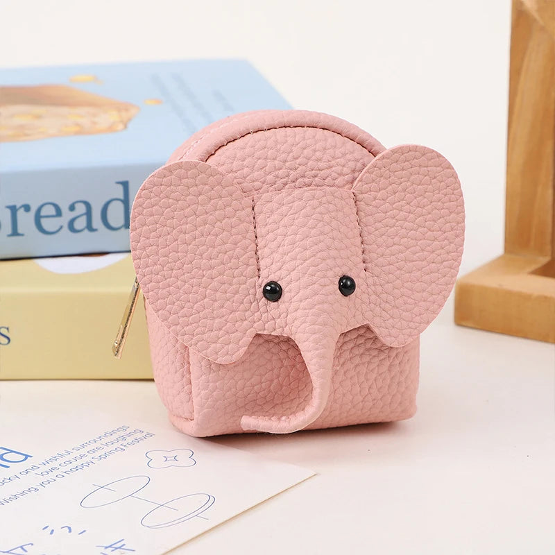 PU Leather Elephant Money Bag Women Coin Purse With Key Ring Multifunctional Zipper Storage Bags Key Case Qme style 15
