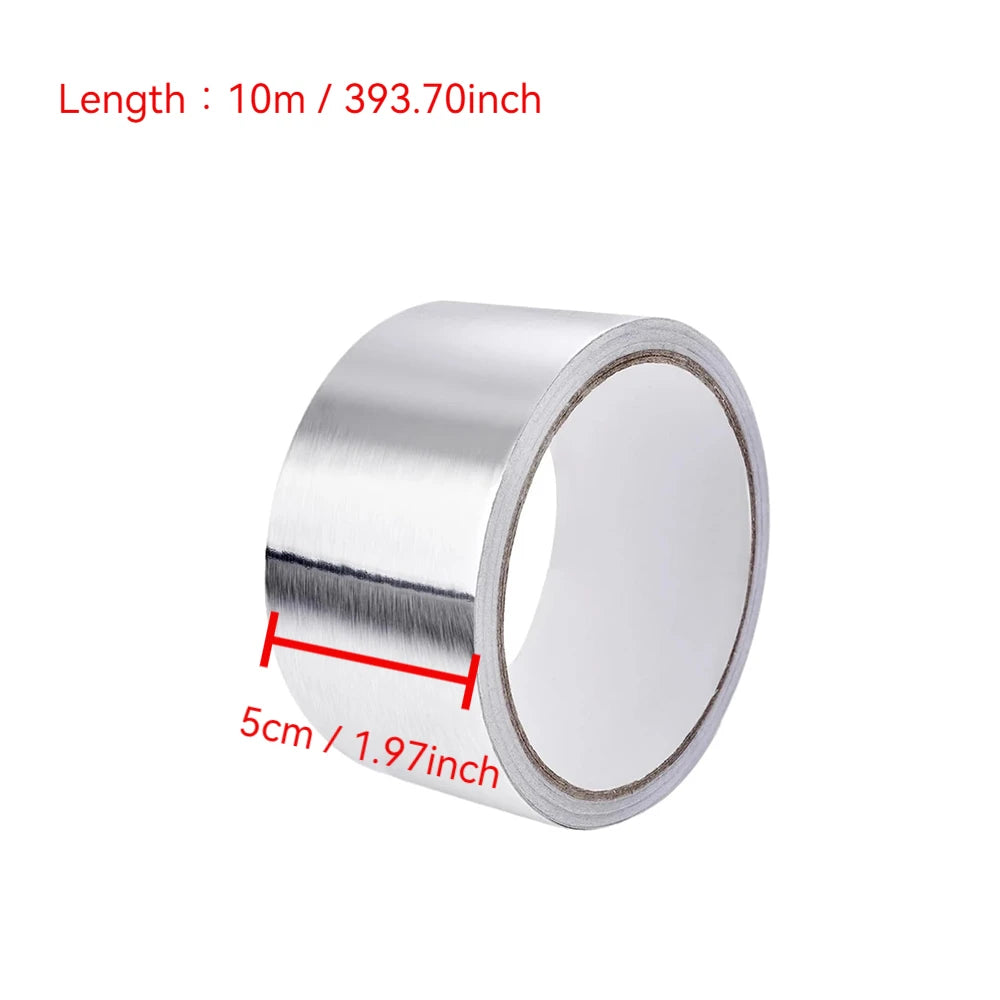 Aluminum Foil Tape 5-10m Waterproof Oil Proof Self Adhesive Kitchen Stove Sink Gap Seal Strip Heat Resistant for Countertop Edge Qme 5cmX10m 1pc