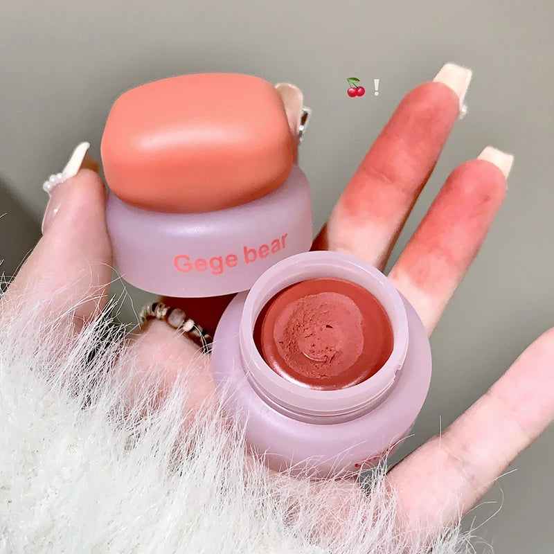Gege Bear Mousse Lip Cheek Balm Korean Matte Blush Tint Versatile Qme