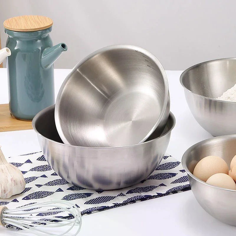 Stainless Steel Bowl Scale Cooking Baking Food Storage Large Capacity Qme