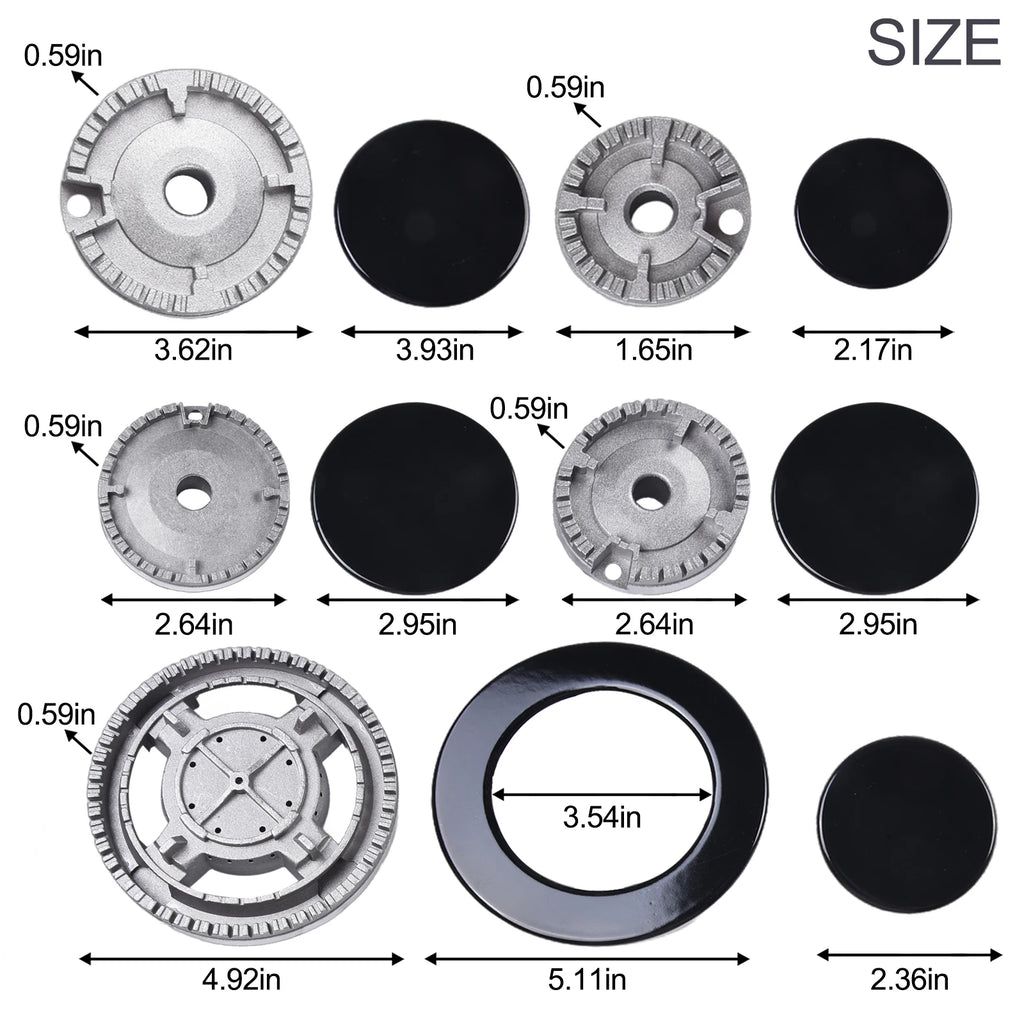 1 Set Cooker Hat Set Stove Lid Upgraded Oven Gas Hob Burner Crown Flame Cap Fits Most Gas Stove Burners Kitchen accessories Qme