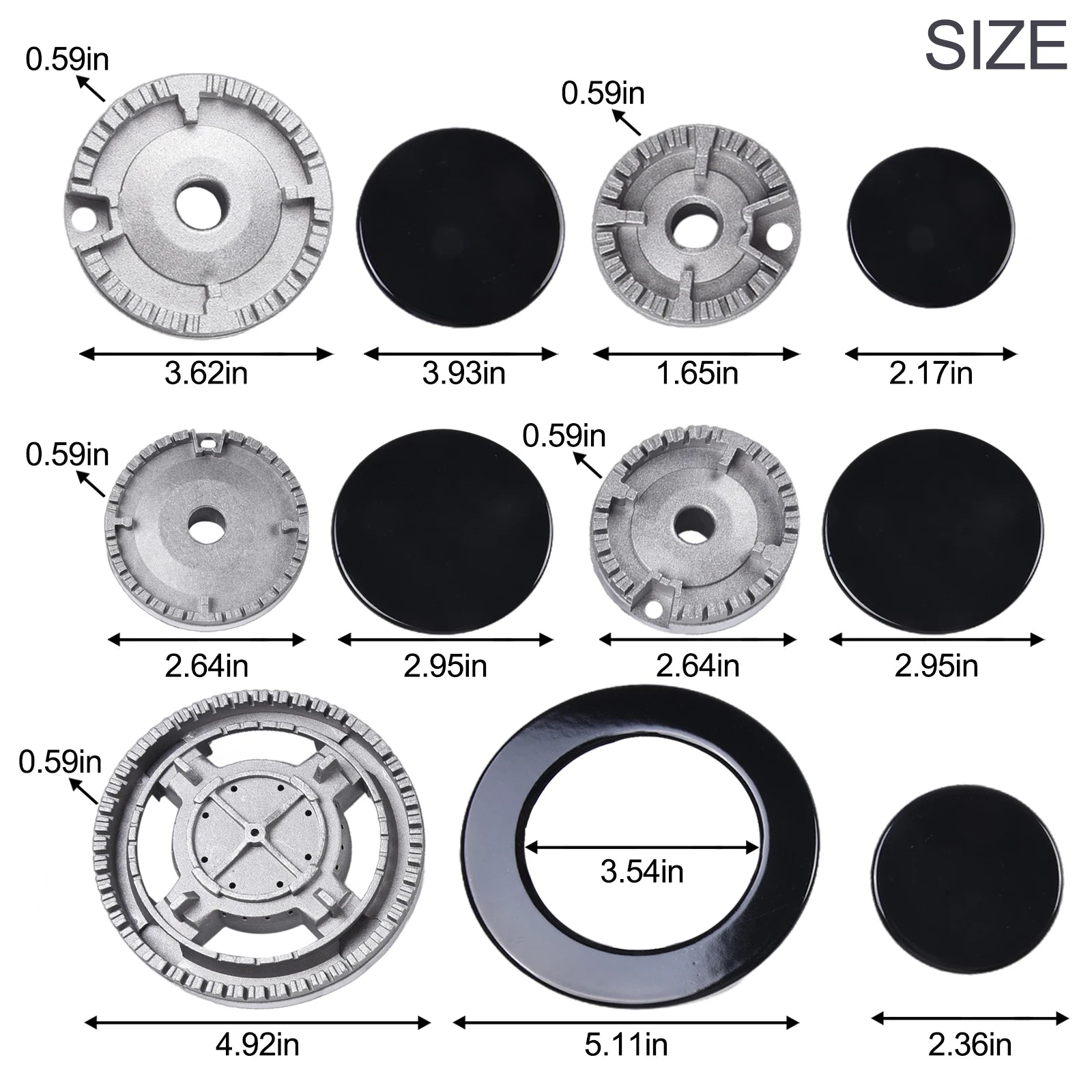 1 Set Cooker Hat Set Stove Lid Upgraded Oven Gas Hob Burner Crown Flame Cap Fits Most Gas Stove Burners Kitchen accessories Qme