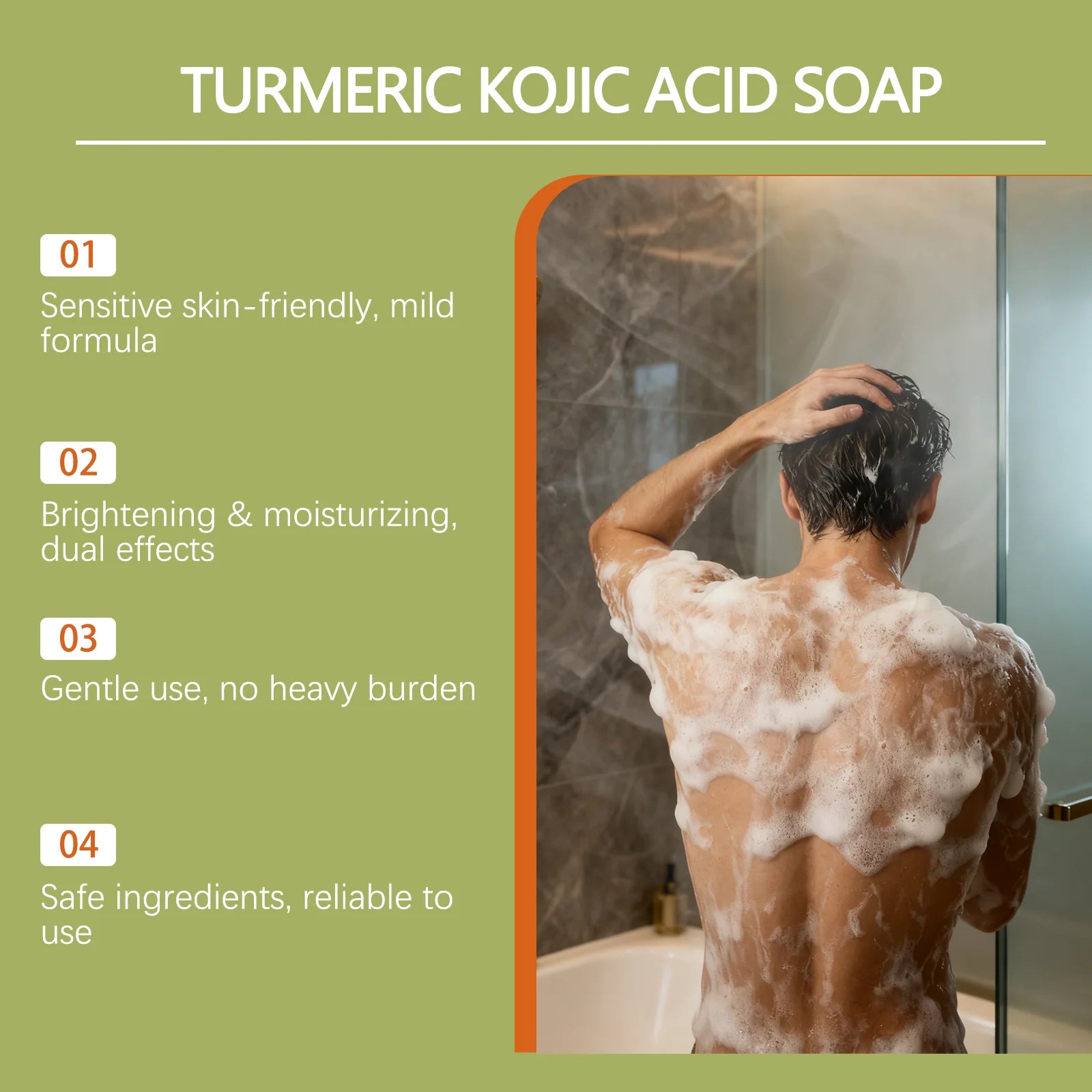 Brightening Turmeric Kojic Acid Soap Dark Spot Remover Deep Cleaning Moisturizing Evens Skin Tone Hand Made Soap Skincare Qme