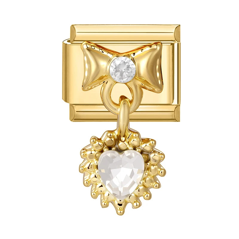 2026 Exquisite Bowknot Micro Inlaid Colored Zircon Pearl Italian