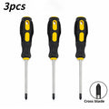 Magnetic Screwdriver Kit Flat&Phillips Bits Soft Cushion Anti-slip Handle Household Repair Hand Tools Qme Cross blade 3pcs