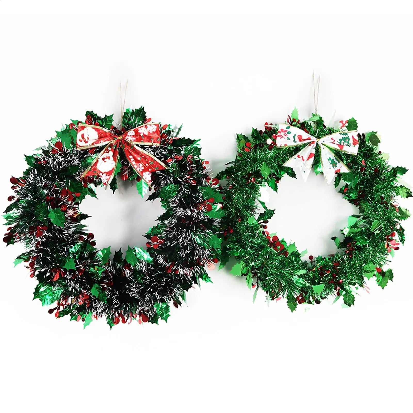 Christmas Wreath Bow Ornament Holiday Wreaths Winter Festival Year Qme