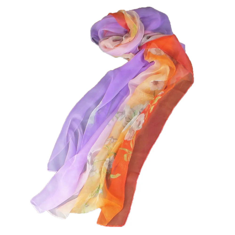 Luxury Square Scarf Women Twill Silk Scarves Wraps Beach Shawl Hijabs Qme