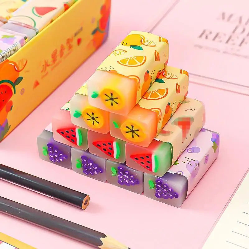Back School Supplies Cute Fruit Jelly Erasers Fun Animal Shaped Qme