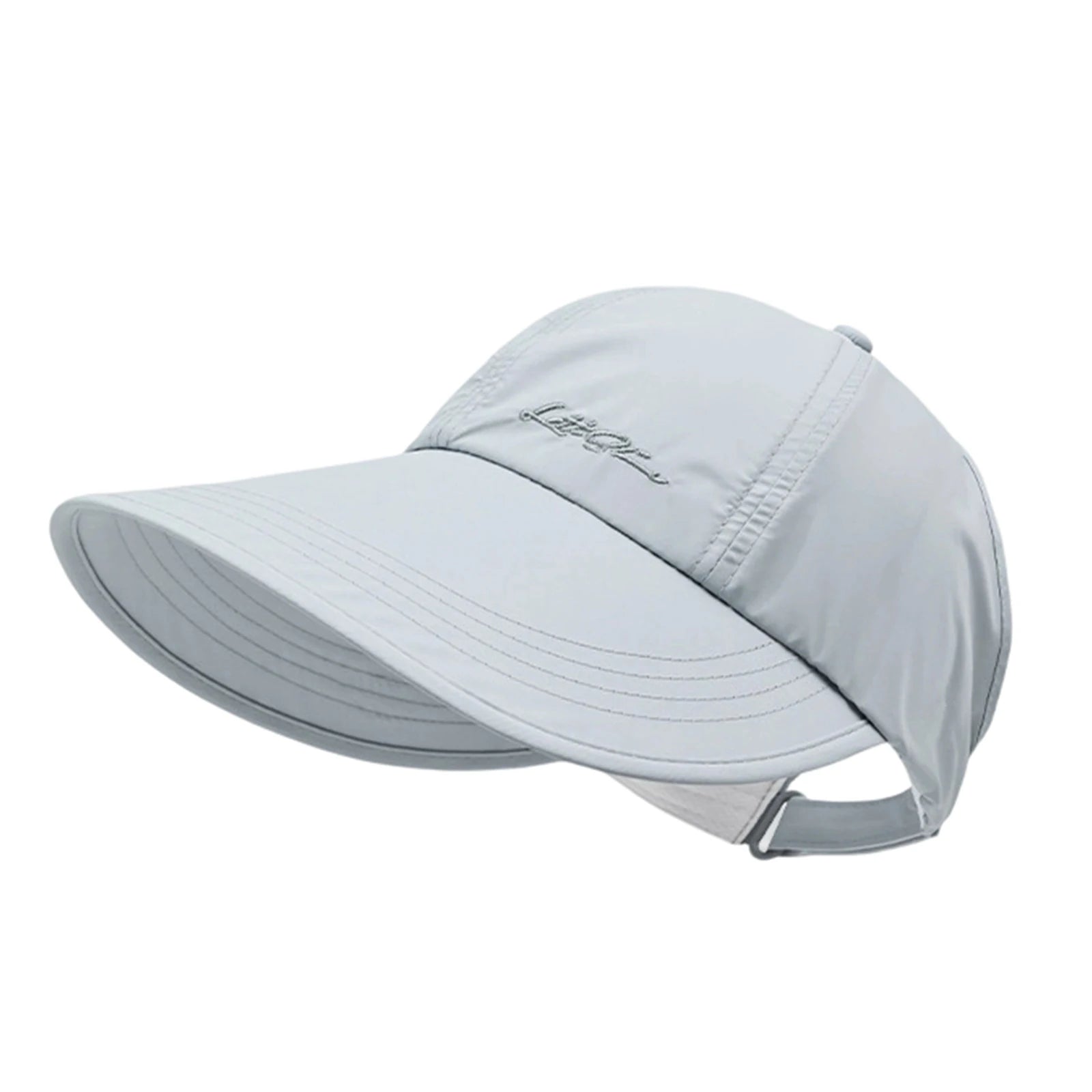 Men's and Women's Solid Color Baseball Caps Lightweight Wide Brimmed Outdoor Camping Hiking Caps Adjustable Buckle Sun Hats Qme Sky Blue One Size