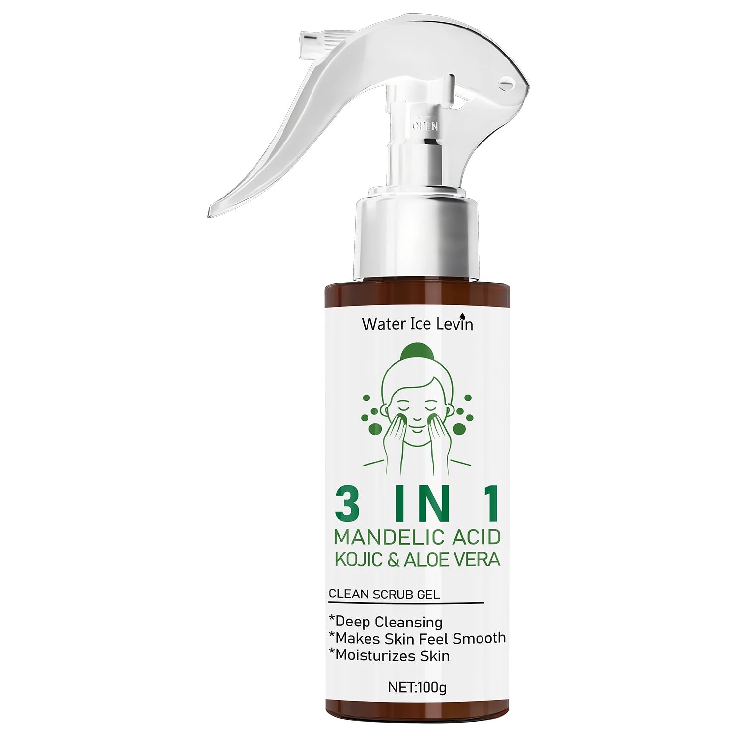 3 in 1 Mandelic Acid & Kojic Clean Scrub Gel with Aloe Vera - Deep Cleansing & Moisturizing for Smooth, Confident Skin Qme WHITE 100g