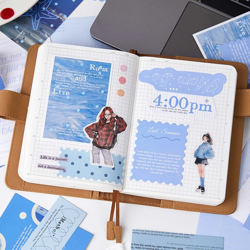TIANZI Scrapbooking Kit in Instagram Style Kraft Paper Card Tag Material Set for Journaling Handiwork Hobby And Decoration Qme