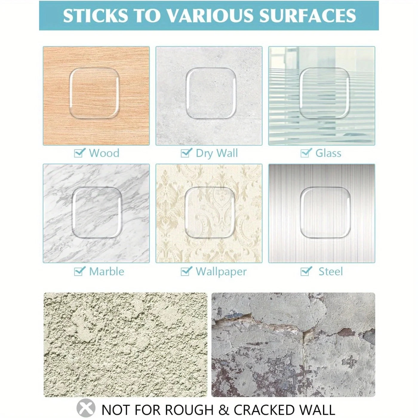 6-Piece Self-Adhesive Door Block Wall Protector - Soft Transparent Rubber Buffer Shield for Home and Office, Shock Absorption Qme