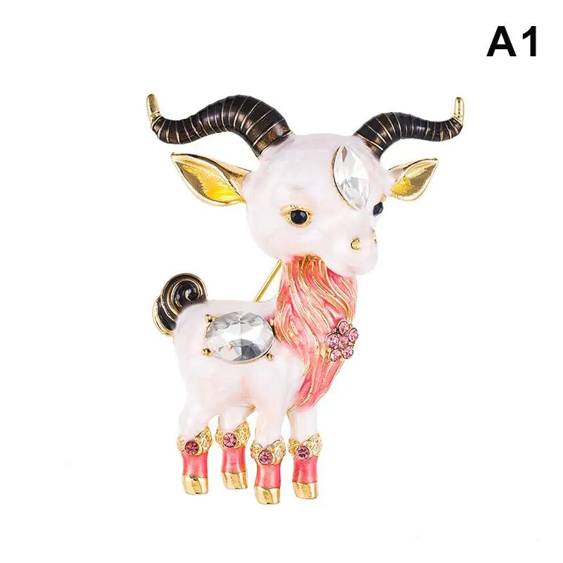 Elegant Sheep Goat Shaped Brooch Rhinestone Pearls Lapel Pin Animal Brooch Perfect For Daily Wear Party Dresses Qme A1
