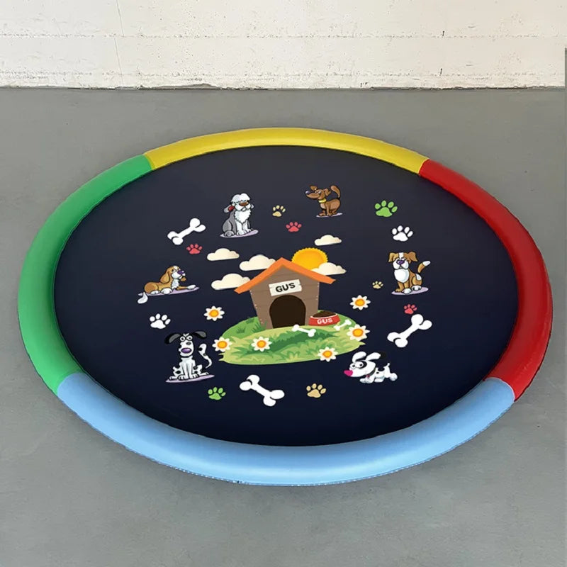 PVC spray mat multiple patterns multiple styles of sprinkler mat summer outdoor children's pet game interactive bath sprinkler t Qme 170CM pet 2