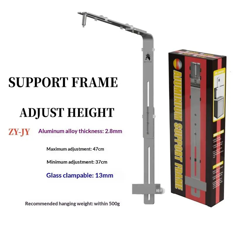 Fish Light Holder Aluminum Alloy Lamp Stand Adjustable Versatile Qme Silver