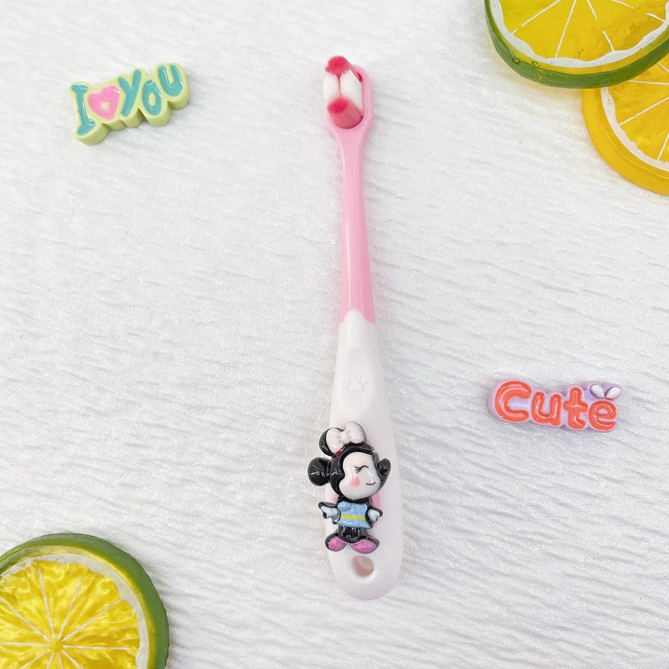 Mickey Minnie Soft-bristle Toothbrushes Gentle Gums Teeth Students Qme 12