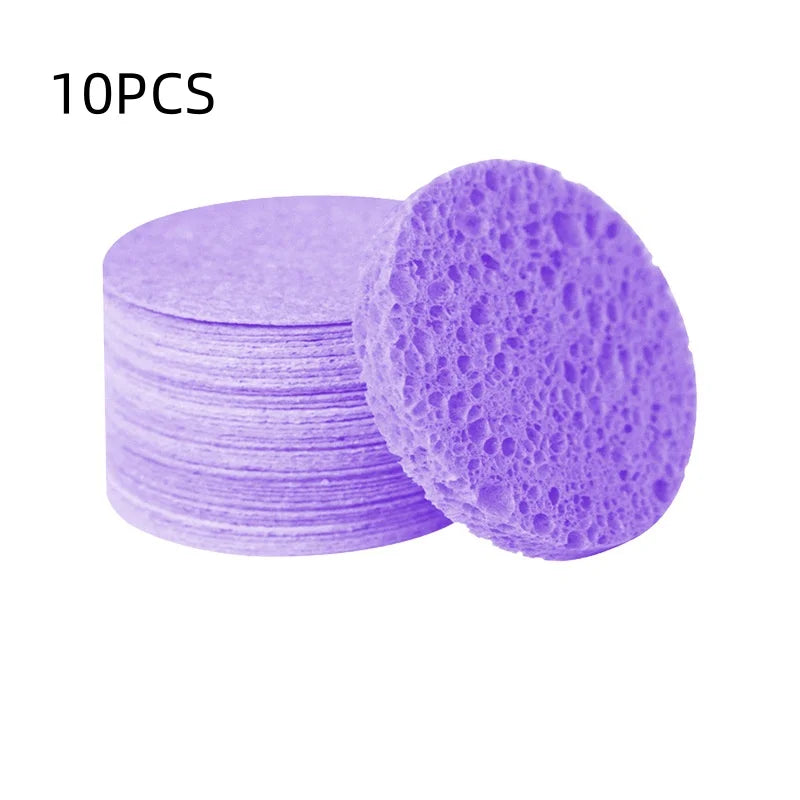 50/20/10PCS Compressed Facial Sponge Cosmetic Hydrotherapy Sponge Suitable for Daily Cleansing, Makeup Removal, and Exfoliation Qme Purple 10PCS