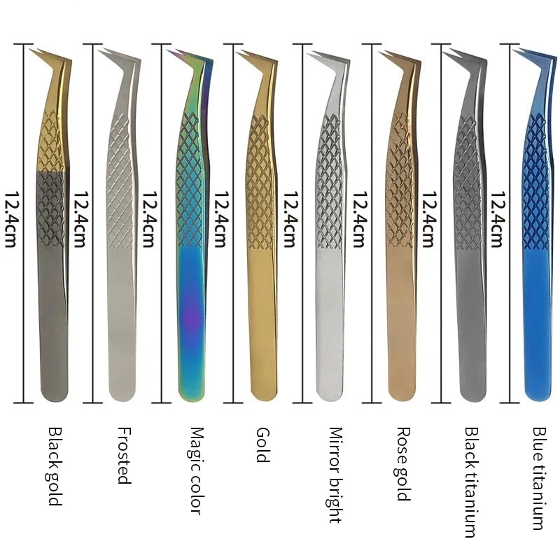 Eyelashes Tweezers Stainless Steel Superhard Precision Anti-static Qme