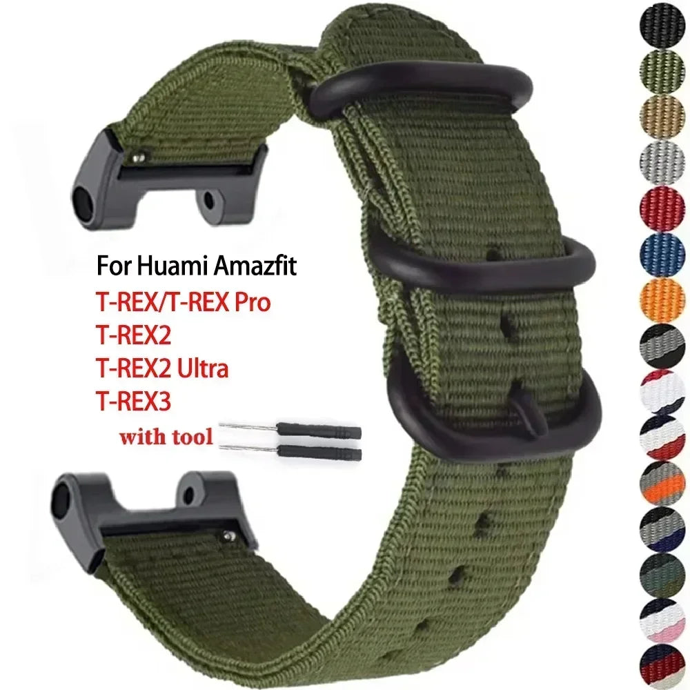 Nylon Band for Huami Amazfit T-rex 3/2 pro Watch Strap for Huami Amazfit T-rex Ultra Sport Belt Smartwatch Bracelet Accessories Qme