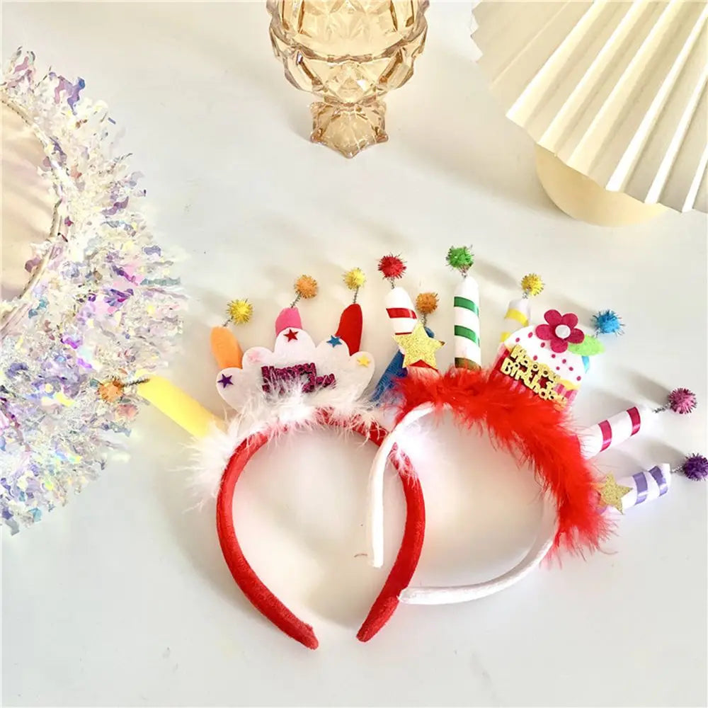 Decor Children Happy Birthday Headwear Crown Candle Hairband Hair Qme