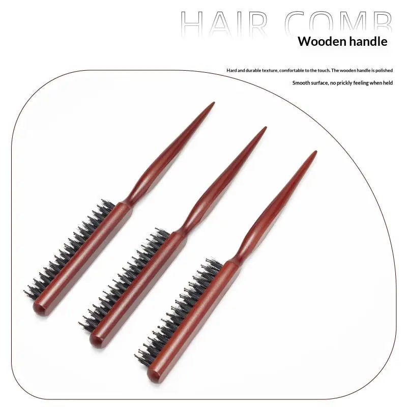 Hairdressing Styling Tools Wooden Handle Hair Comb Hairs Fluffy Three Qme