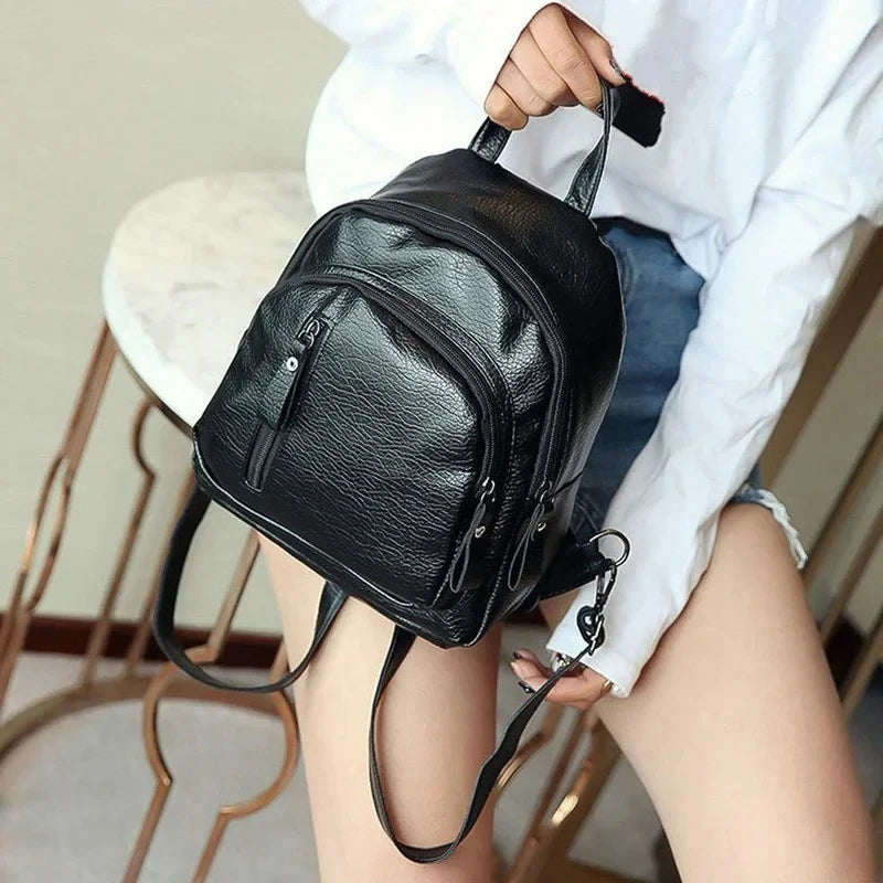 Mini Men's Backpack Fashion Small Black Shoulder School Bag Man Qme 3