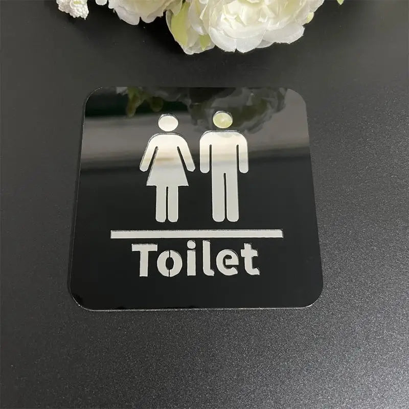 3.94-inch Acrylic Toilet Sign For Men And Women, Bathroom Identification, Round And Square Toilet Mirror Decals For Home Decor. Qme A4