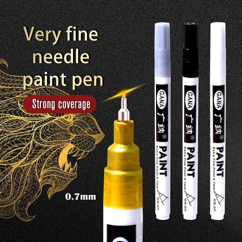 4Pcs/set High Quality Permanent Paint Markers Pen 0.7mm Fine Tip Waterproof, for Rock Painting, Wood, Metal, Canvas Qme