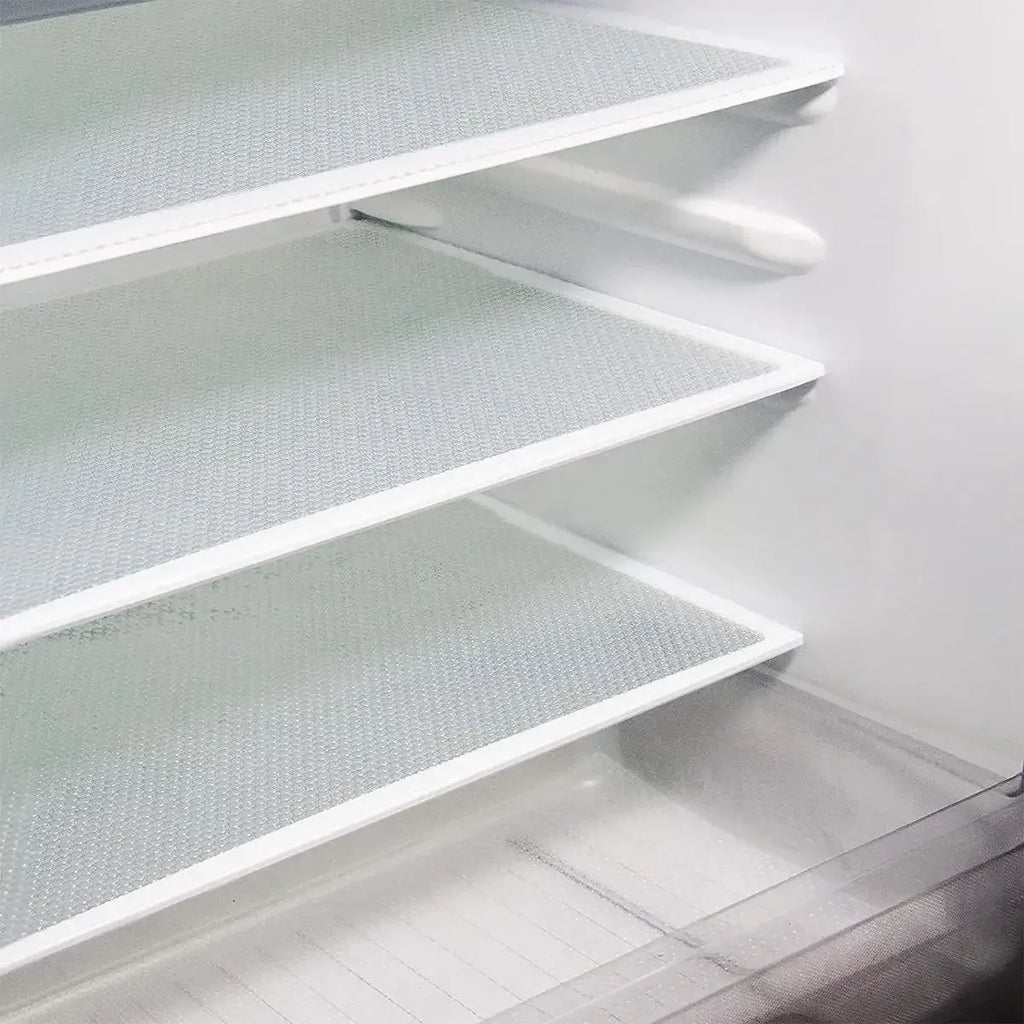 4PCS EVA Waterproof Refrigerator Liner Mat Washable Mildew Kitchen Pad Anti-oil Cabinet Drawer Placemat Heat-insulat Fridge Mat Qme White 45cm 4pcs