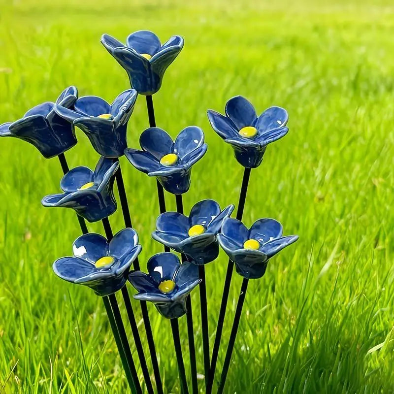 6 8 Flowers Home Ornament Indoor Outdoor Decor Handcrafted Ceramic Qme