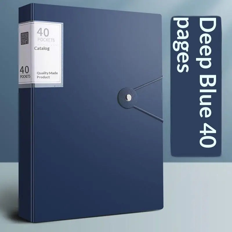 PP Transparency Waterproof Insert Brochure 60 100 Pocket A4 File Qme Blue 60 Pocket