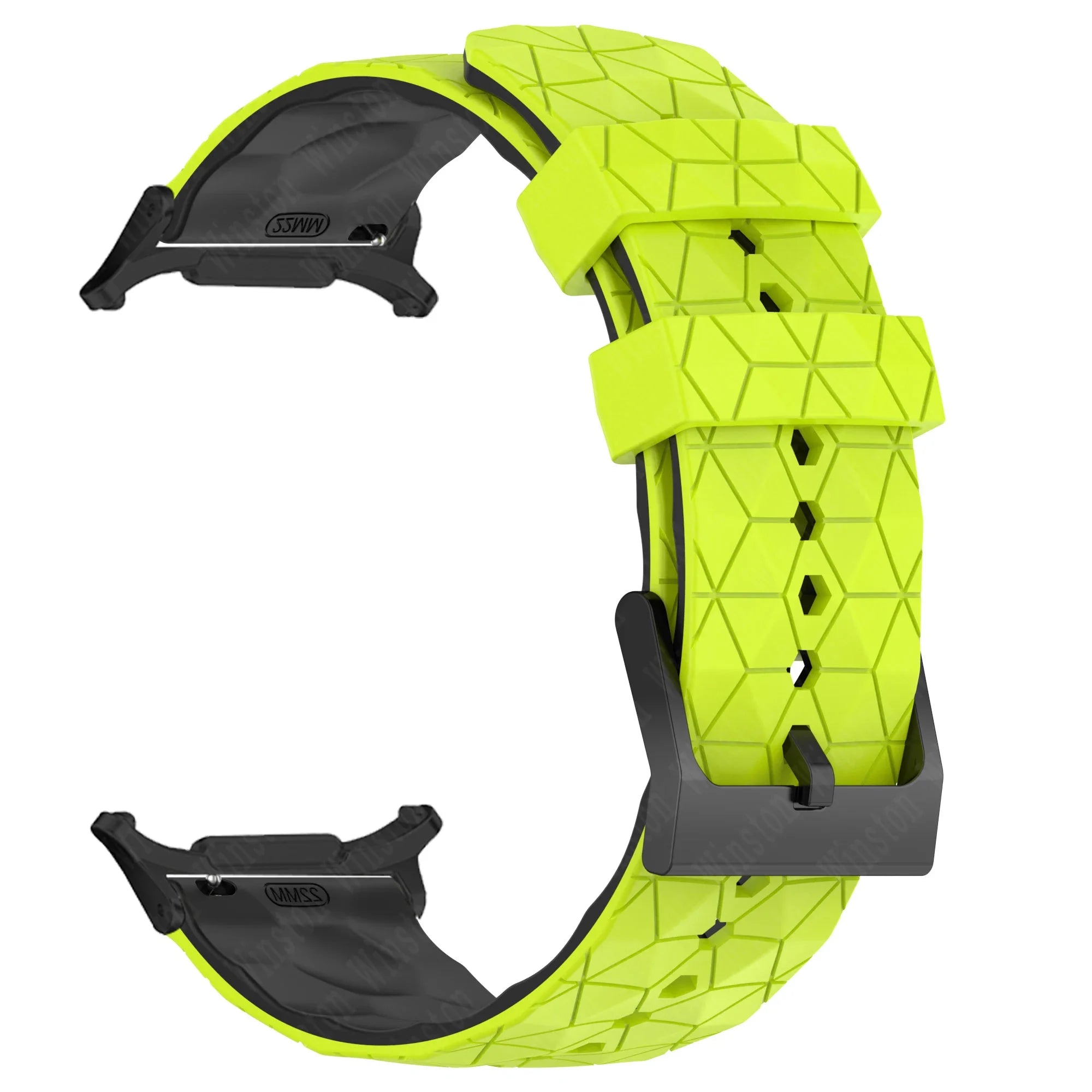 Sports Silicone Strap for Samsung Galaxy Watch 7 Ultra 47mm Soft Watchband Quick Fit Bracelet for Galaxy Watch 7 Ultra Wristband Qme Lime Black-B Galaxy Watch 7 Ultra
