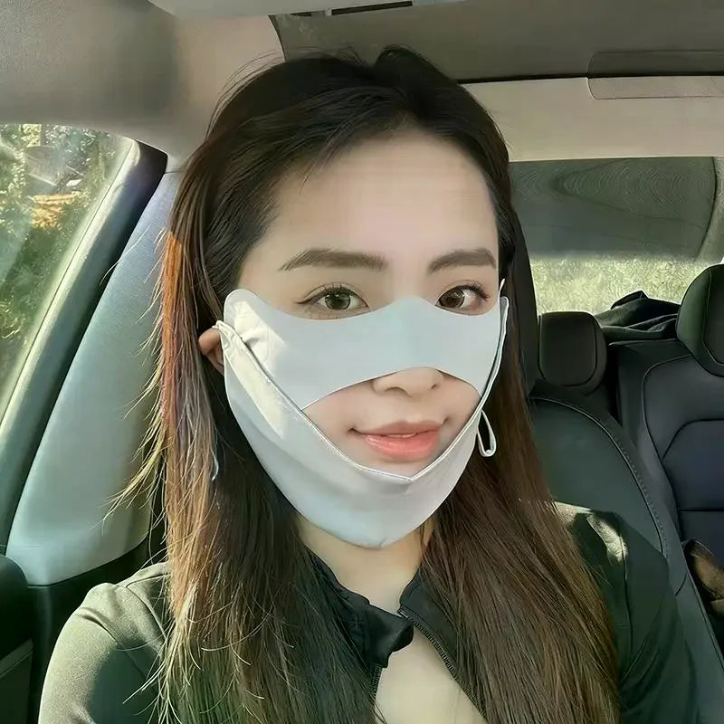 Drinking Water Neck Protection Sun Ice Silk Mask No Trace UV Cycling Qme