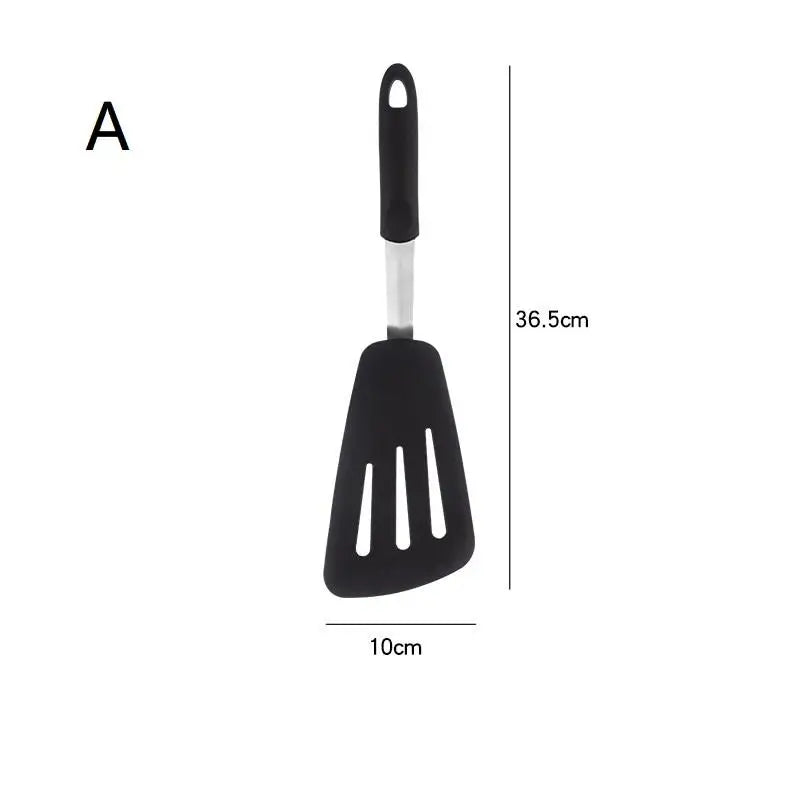 Frying Shovel Leaking Cooking Utensils Stainless Steel Silicone Qme A